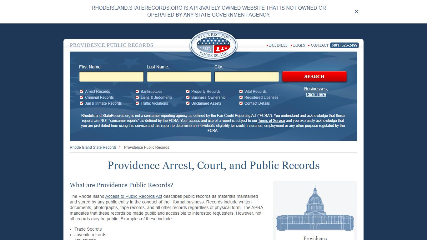 Providence Arrest and Public Records - Rhode Island State Records